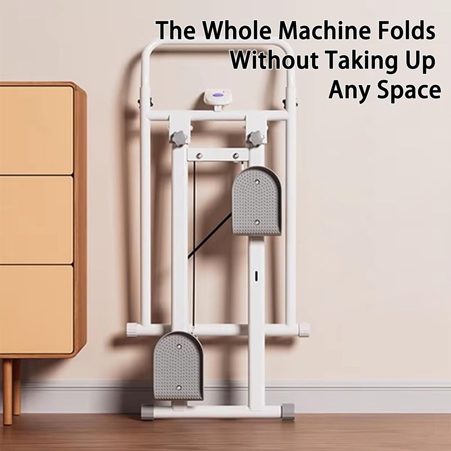 Vertical Climber Machine with LCD, Foldable Vertical Climber Exercise Machine for Home Gym, Stair Stepper Machine for Full-Body Workout, Adjustable Handlebars, Easy to Assemble