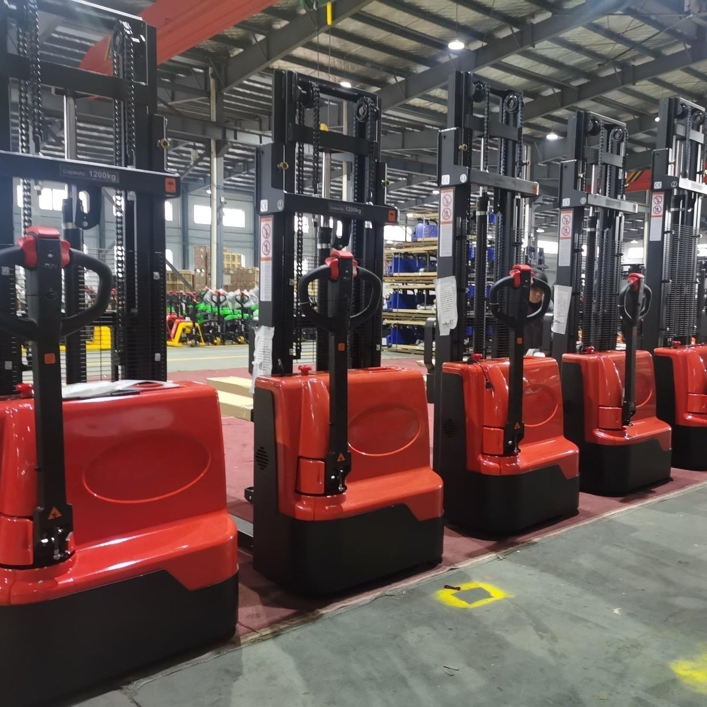 Electric Pallet Stacking Forklift System, Battery Powered Lift Equipment Stacker, Walk Behind Hydraulic Stacking Machine, Warehouse Material Handling Equipment, Pallet Lifting System