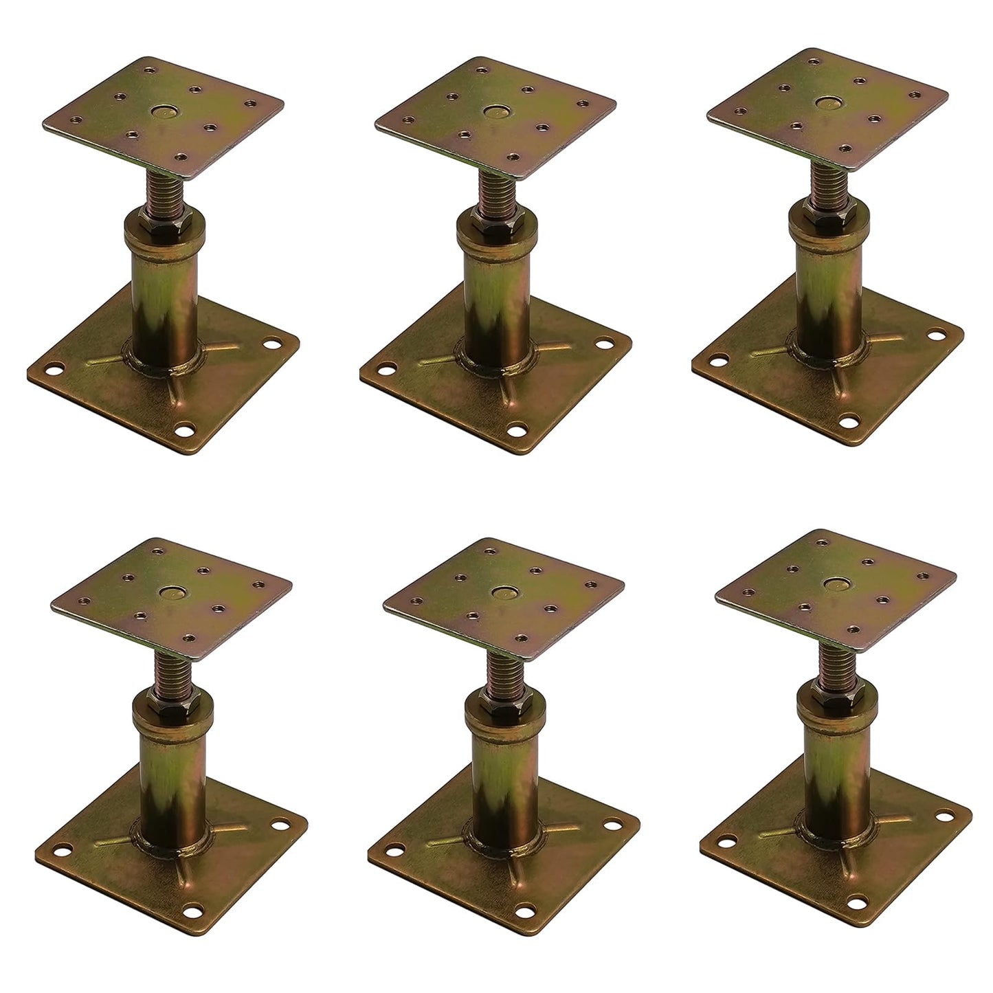 ASTAMOTOR Adjustable 4 1/3" - 7" House Floor Jacks Mini Screw Post Pole for Leveling, Galvanized, 6 Pack