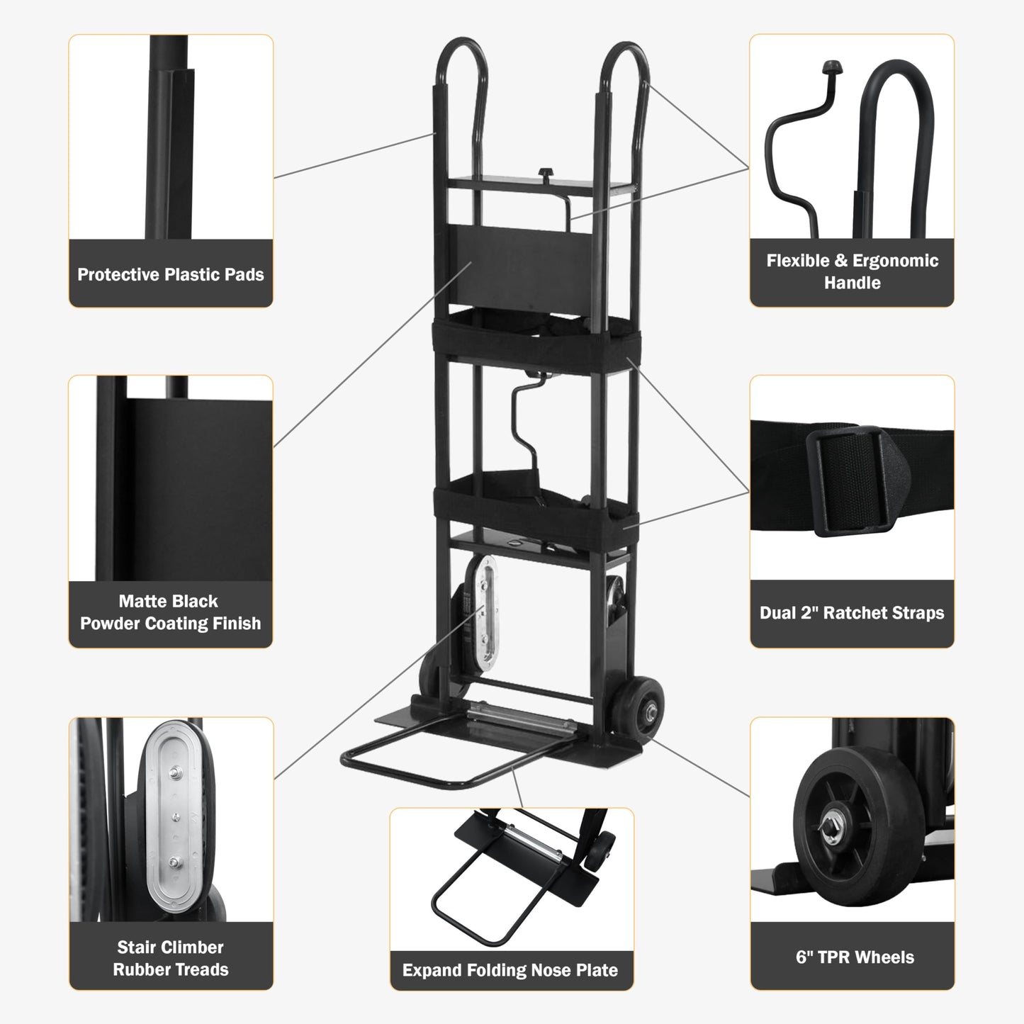 Olympia Tools 800 Lb Appliance Hand Truck with Easy-to-use Belt Tightener for transport Large Appliances and Furniture