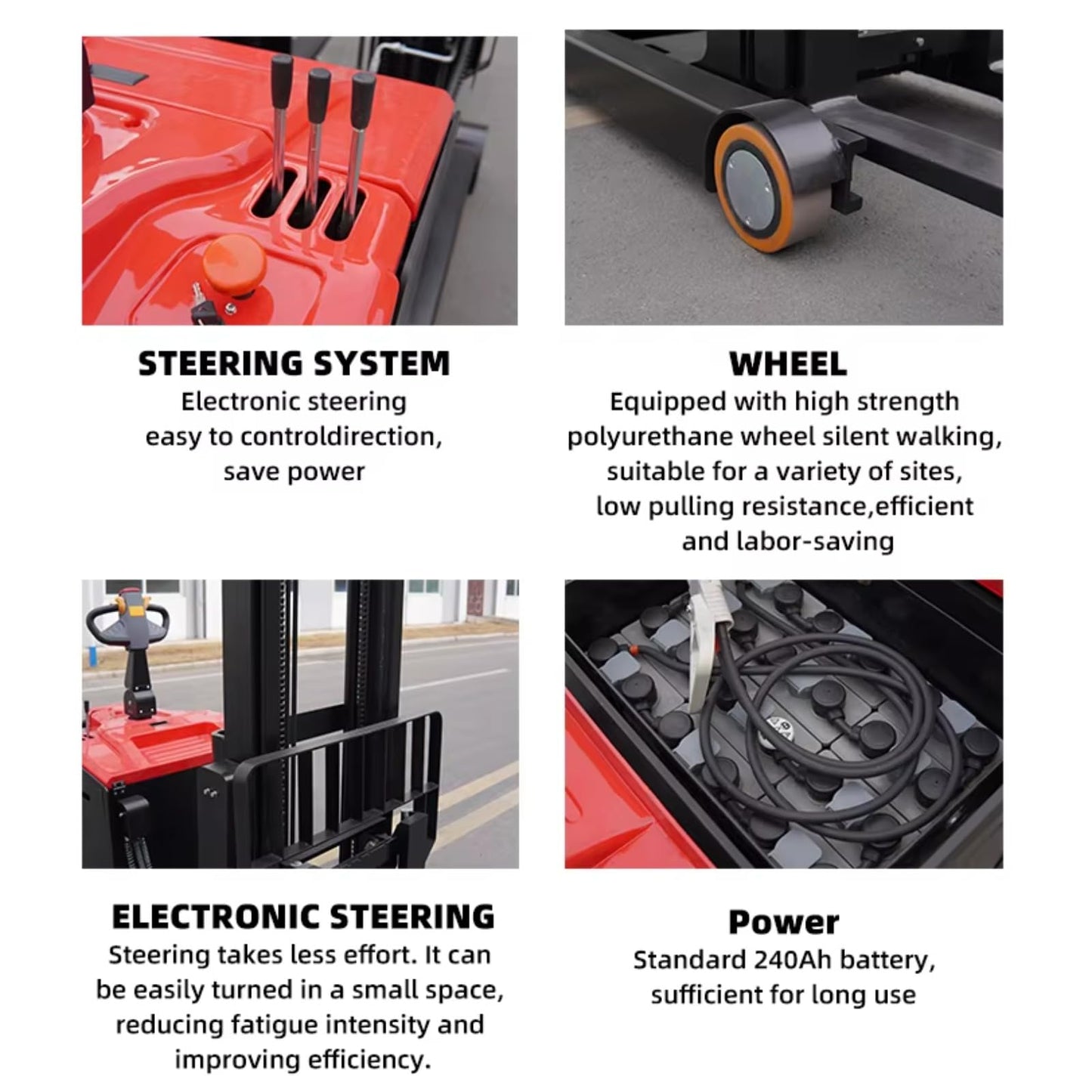 Heavy Duty Powered Electric Stacker Forklift – 1.5 Ton Lift Capacity for Warehouse & Industrial Use – Compact and Efficient Electric Stacker for Material Handling