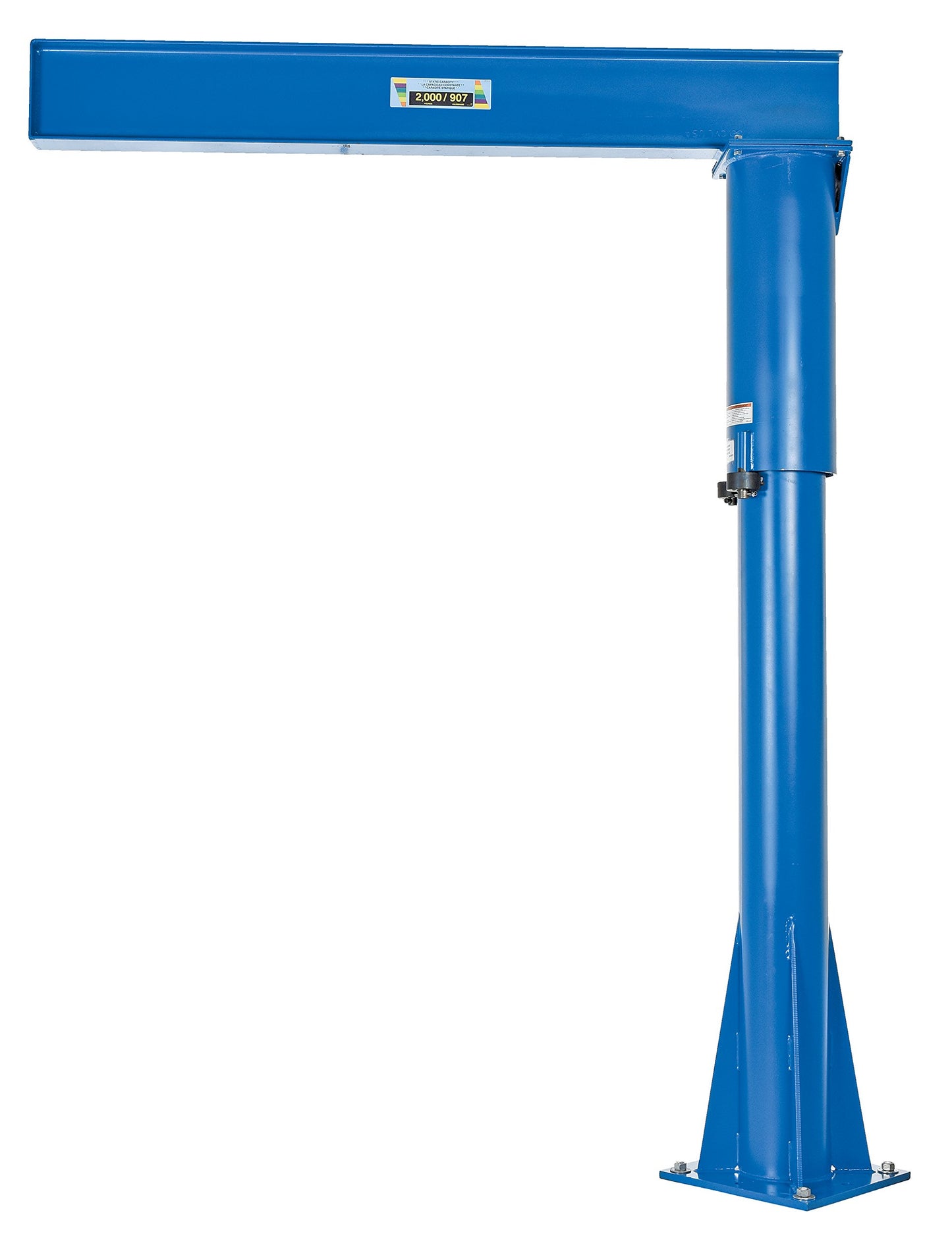 Vestil JIB-FM-20 Steel Floor Mounted Jib 80 in. I-Beam 2000 Lb. Capacity Blue