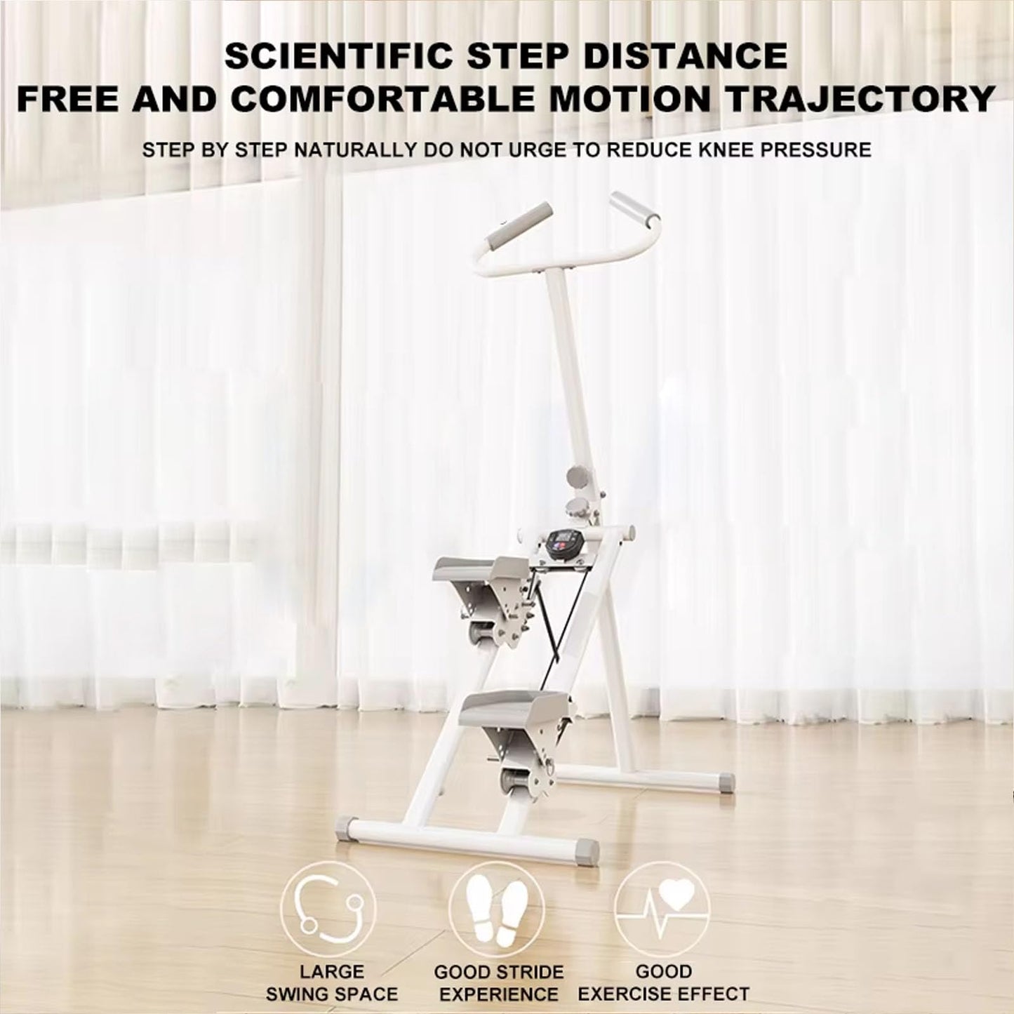Vertical Climber, Stepper, Foldable Stair Stepper Fitness Equipment with LCD Display, Home Training, Vertical Climber Exercise Machine, Adjustable Handlebars, Easy to Assemble