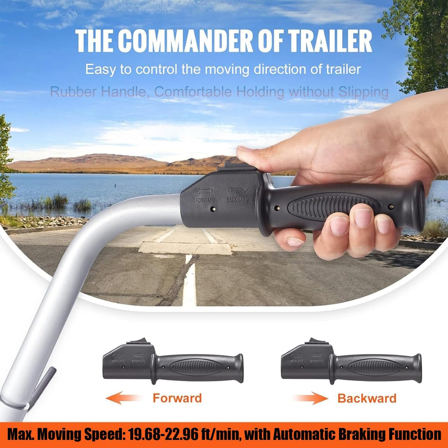 ToayNia Electric Trailer Dolly,Motorized Trailer Wheel Trailer Mover,12V/350W Trailer Jack,Mobile Trailer Tool, 8'' Rubber Tire,for Trailers, Boats, Campers & Caravans