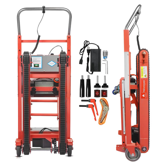 Electric Stair Climbing Dolly, 1250W Electric Stair Climbing Hand Truck, 900lbs Max Load Capacity, 3 Mode Folding Stair Climber Hand Trucks with Telescopic Handle for Moving Furniture (Orange)