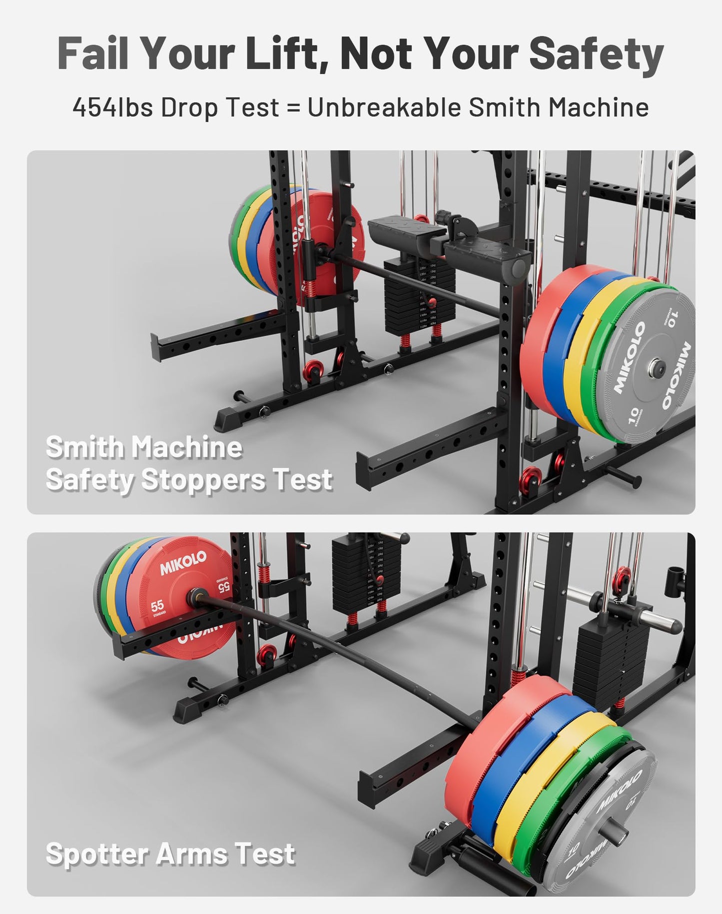 Mikolo M4 2.0 Elite Smith Machine with Weight Stack, All-in-One Home Gym Power Cage with LAT Pulldown & Cable Crossover, Squat Rack for Full Body Workouts (Black)