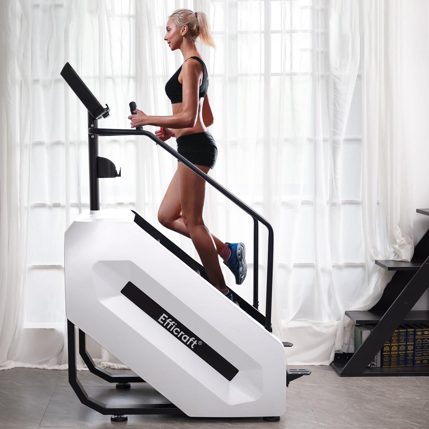 EFFICRAFT Stair Stepper Machine for Home Gym, Commercial Grade Stair Climber Stair Master with LED Screen, 15 Speed Levels, 15–164 Steps/Min, Heavy-Duty Steel Frame for Cardio Training