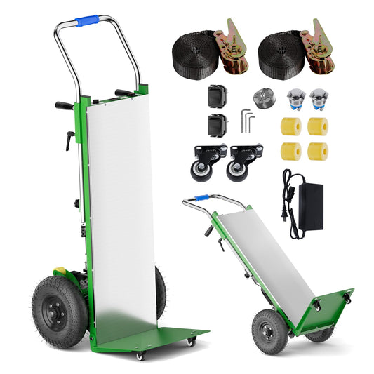 Electric Stair Climbing Dolly, 1300w Climbing Hand Truck Foldable, Large Capacity Stair Climbing Hand Trucks Dolly Cart with 4m Safety Rope, for Mobile Furniture Logistics Warehouse