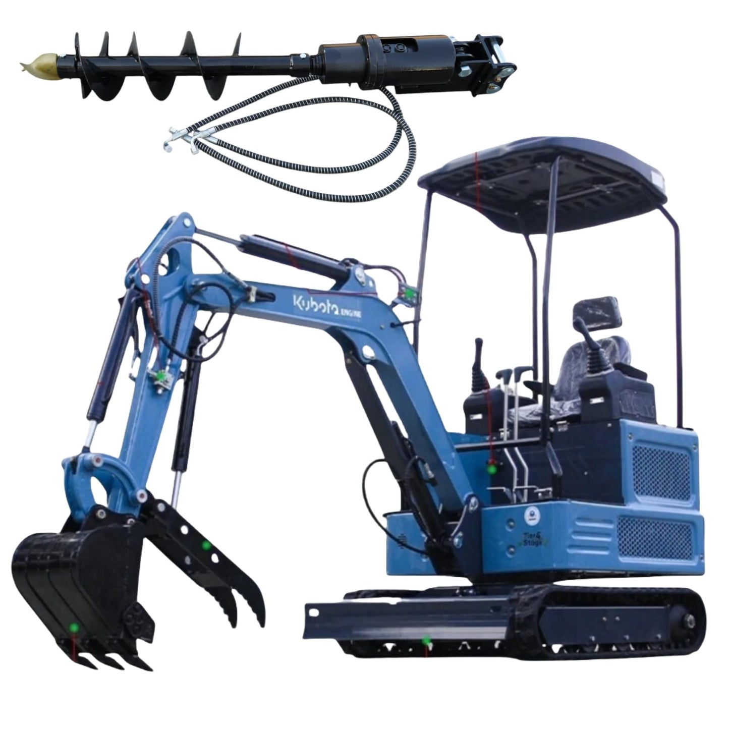 DS-180L, 1.8 Ton New Pilot Control KubotaEnigne Diesel Mini Excavator, W/Hydraulic Thumb, Auger, Bucket, US in Stock, Include Delivery & Unloading, 12 Months Parts Replacement Service