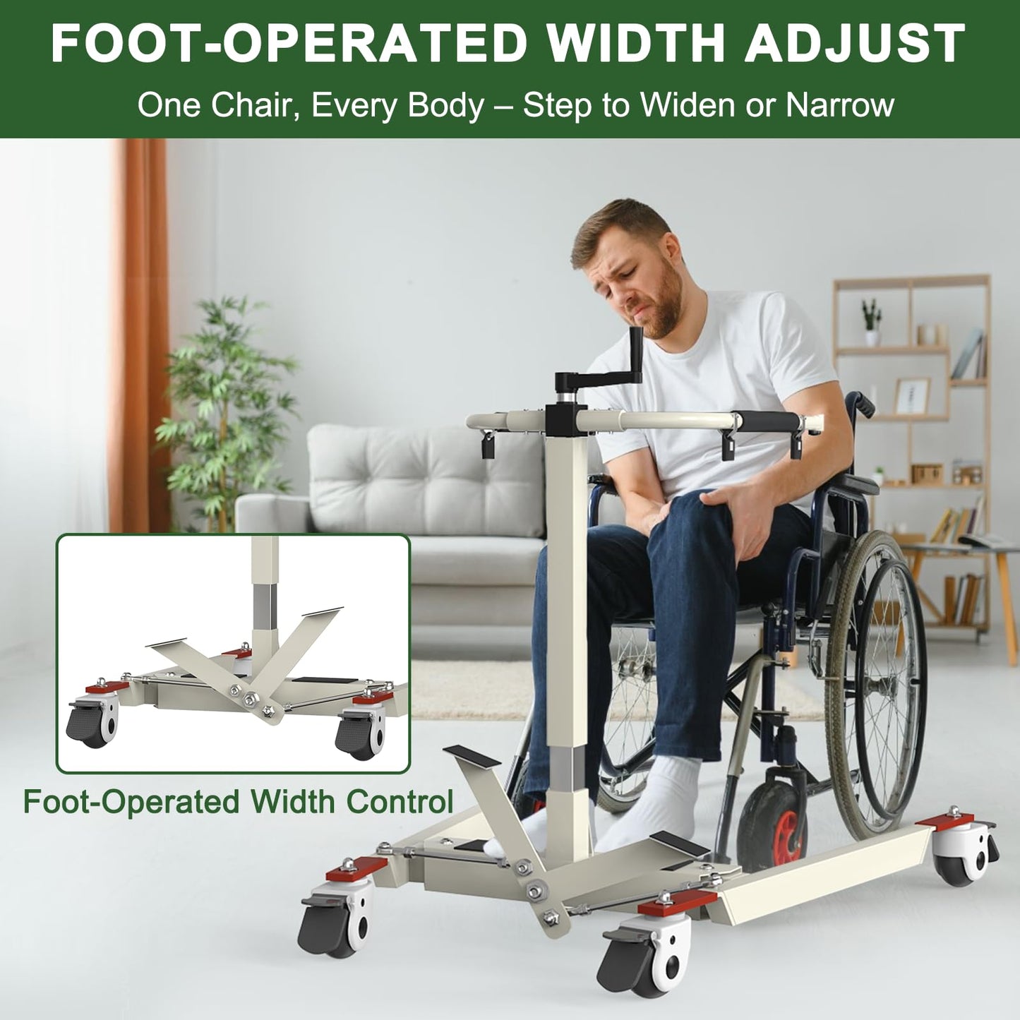 Patient Lift Transfer Chair, Transfer Lift Chair for Disabled, Wheelchair to Car Transfer Devices, Height Widths Adjust Transfer Chair for Elderly and Disabled (B)