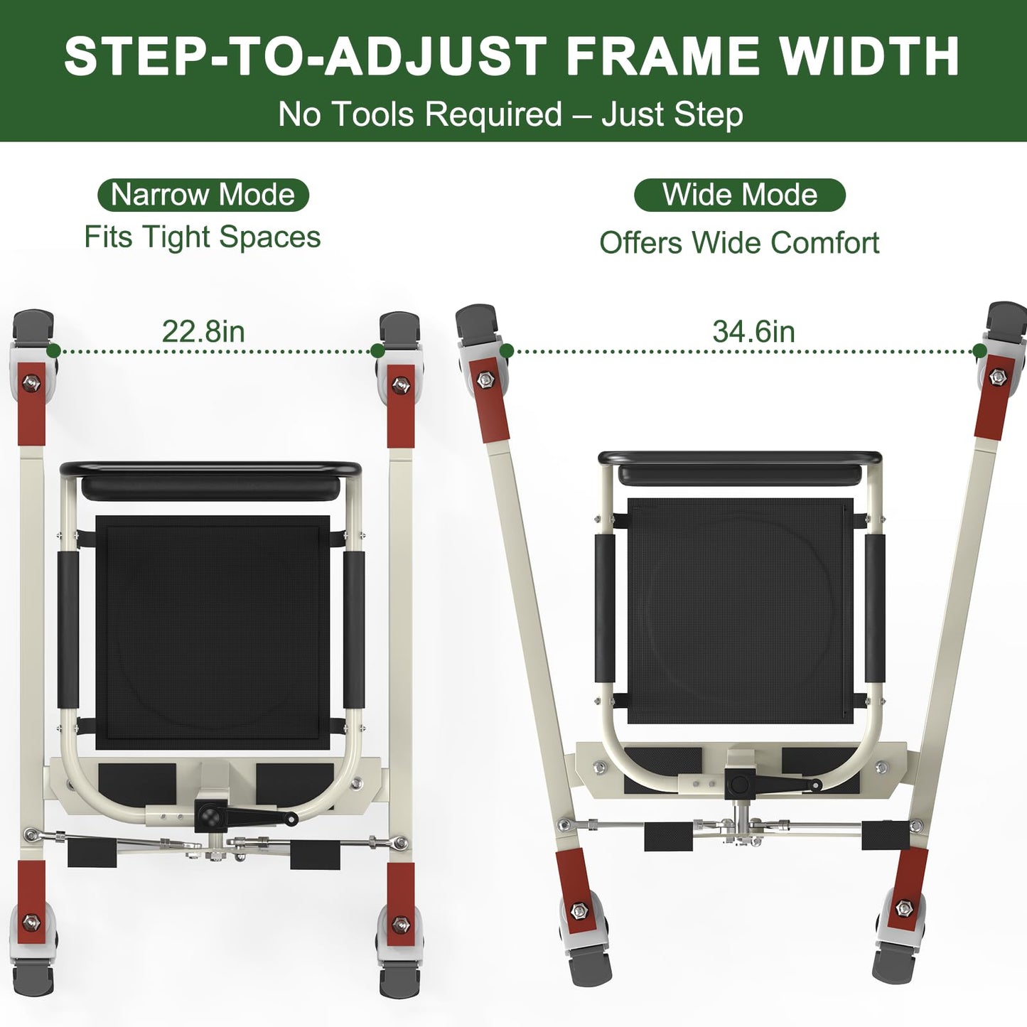 Patient Lift Transfer Chair, Transfer Lift Chair for Disabled, Wheelchair to Car Transfer Devices, Height Widths Adjust Transfer Chair for Elderly and Disabled (B)