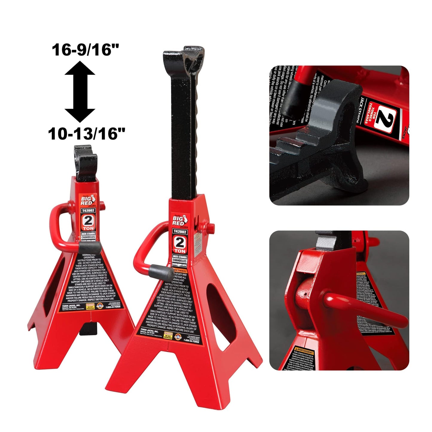 Big RED AT82040R Torin Hydraulic Trolley Floor Service/Floor Combo with 2 Jack Stands and Rolling Garage/Shop Creeper, 2 Ton (4,000 lb) Capacity, Red