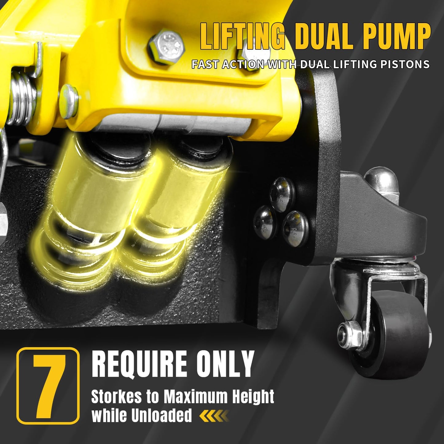 YELLOW JACKET Floor Jack 3 Ton Full Aluminum Ultra Lightweight Low Profile Hydraulic Racing Car Jack with Dual Pumps Quick Lift and Foot Pedal for Auto Repair, 6600 lbs Capacity
