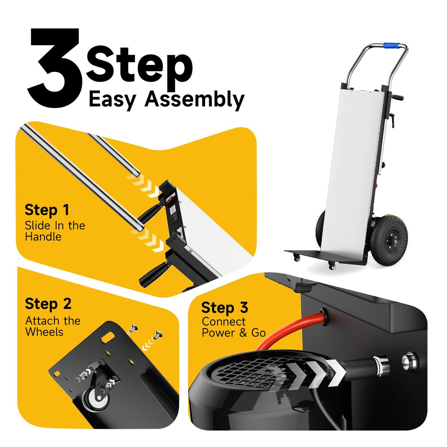 Electric Stair Climbing Dolly, 900lbs Capacity Electric Hand Trucks 1300W Heavy Duty Stair Climber with 4M Safety Rope for Furniture Logistics Warehouse