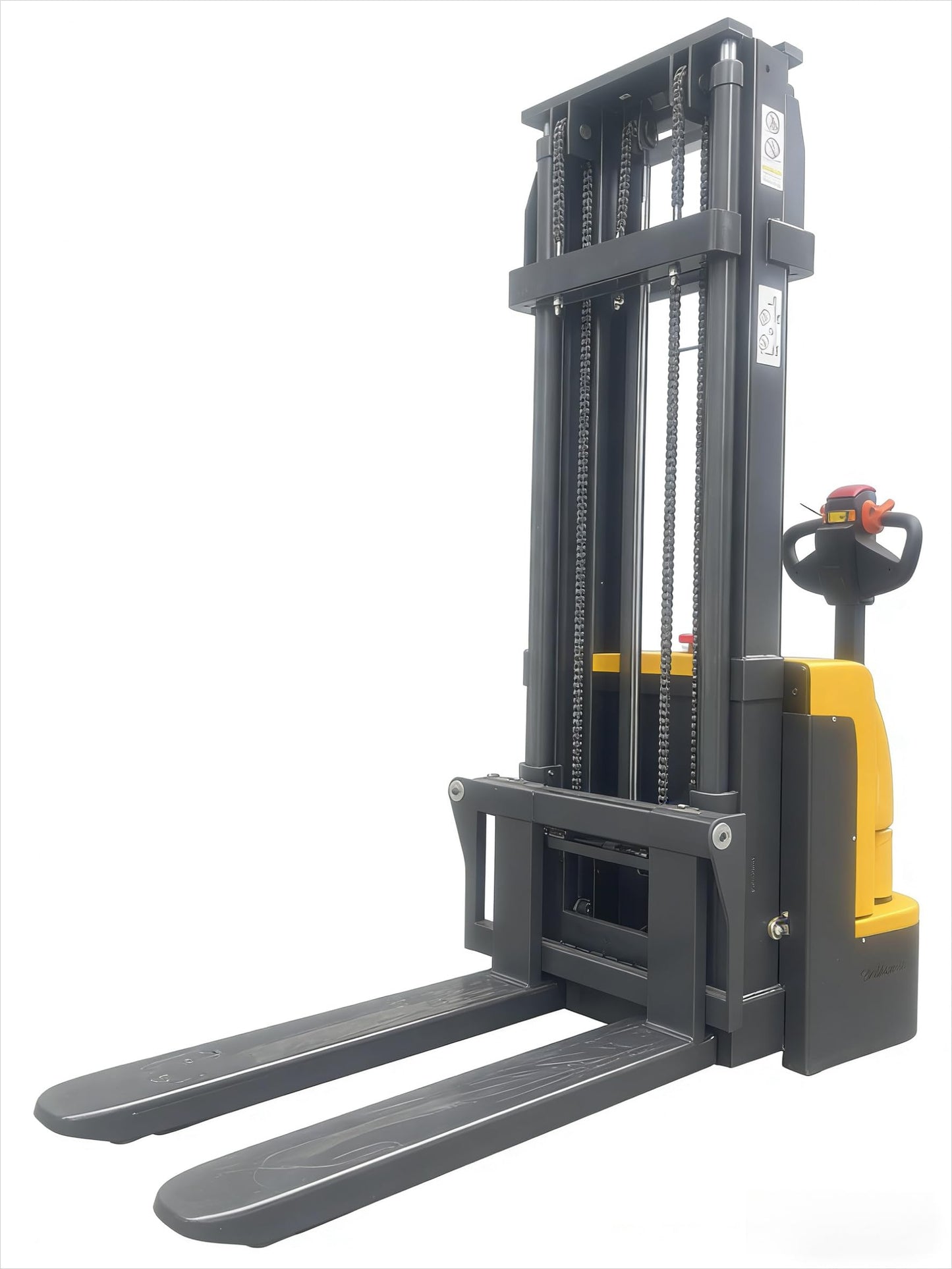 Electric and Manual Pallet Stacker, High Lift Mobile Stackers, Compact Hydraulic Stack Truck for Warehouse, Factory, Logistics, Supermarket, and Small Space Material Handling