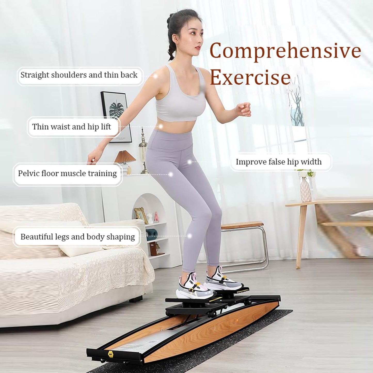 Ski Machine, Glutes Workout Equipment, Stair Steppers, Body Balance Workout Machine, Exercise Body Balance Indoor Aerobic Fitness Equipment Waist Training Ski Simulator