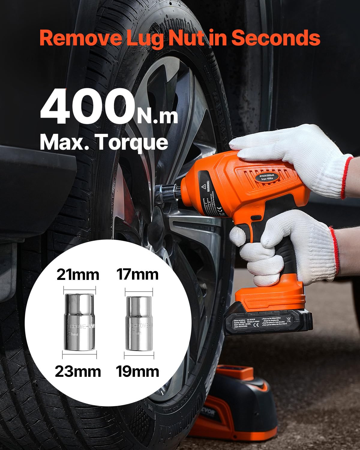 VEVOR Electric Car Jack Cordless Remote Control, 5 Tons /11000 lbs, Electric Hydraulic Jack Kit 18V Battery with Electric Impact Wrench, Tire Change Replacement with LED Light, Portable Car Jack