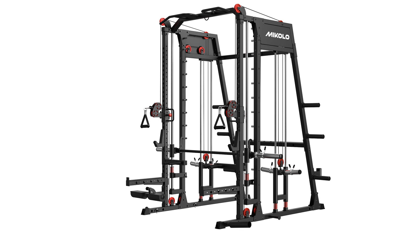 Mikolo Strength Training Apparatus, All-in-one Smith Machine Power Cage