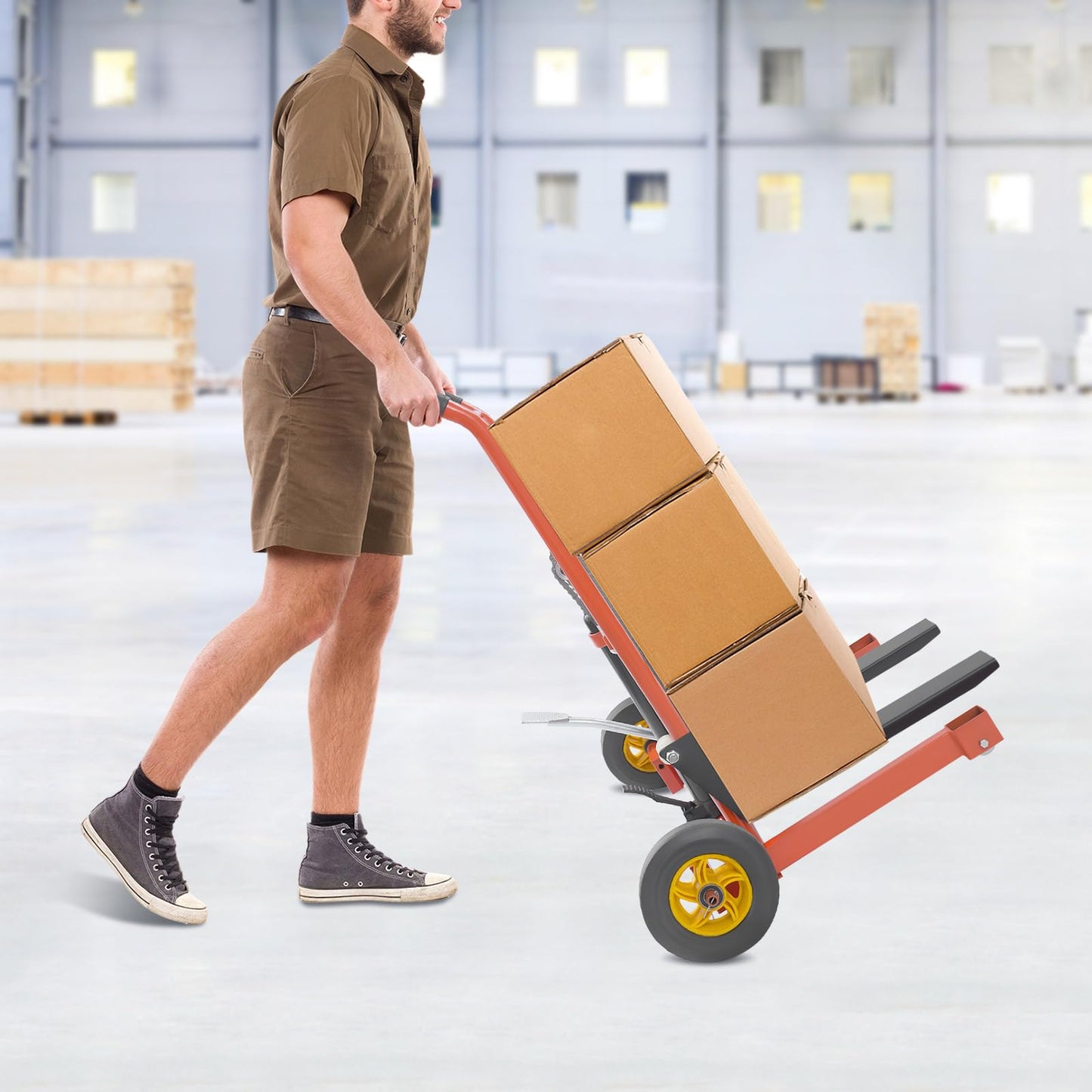 Hydraulic Material Lift Pallet Truck 577lbs Manual Winch Stacker 36" Max Lift Dolly,Adjustable Lift Stacker,Hydraulic Material Lift Winch Stacker (36 in,577lbs)