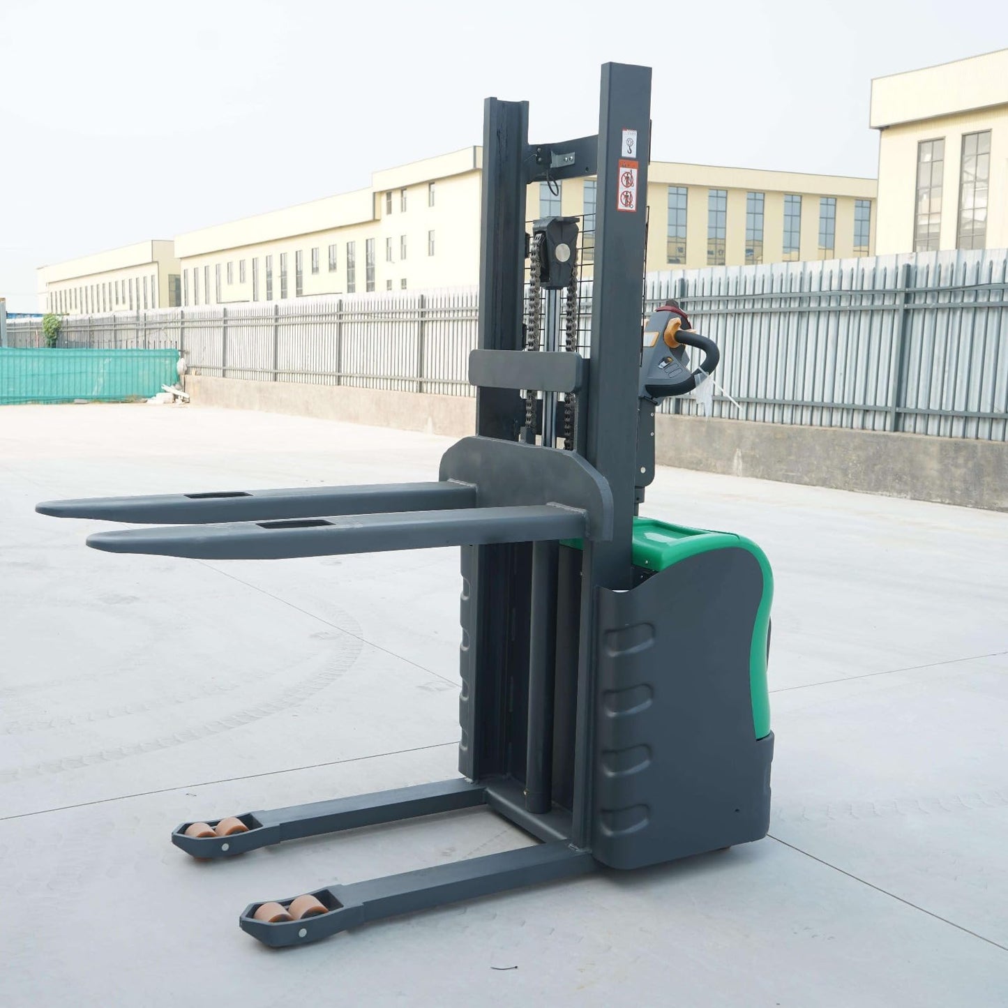 Electric Pallet Stacker Equipment, Battery Powered Forklift Lift System, Walk Behind Hydraulic Stacking Machine, Warehouse Material Handling Equipment, Pallet Lifting System