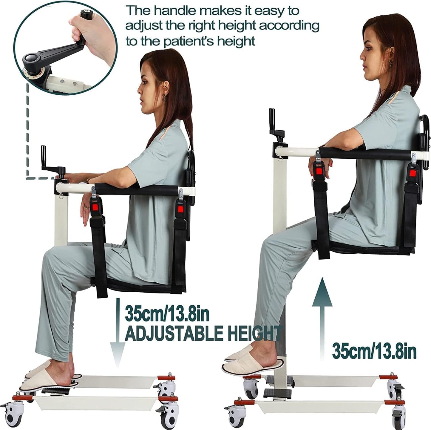 Patient Lift Transfer Chair, Transfer Lift Chair for Disabled, Portable Car Transfer Lift Bed to Wheelchair Transfer Devices, Transfer Chair for Elderly & Disabled (A)
