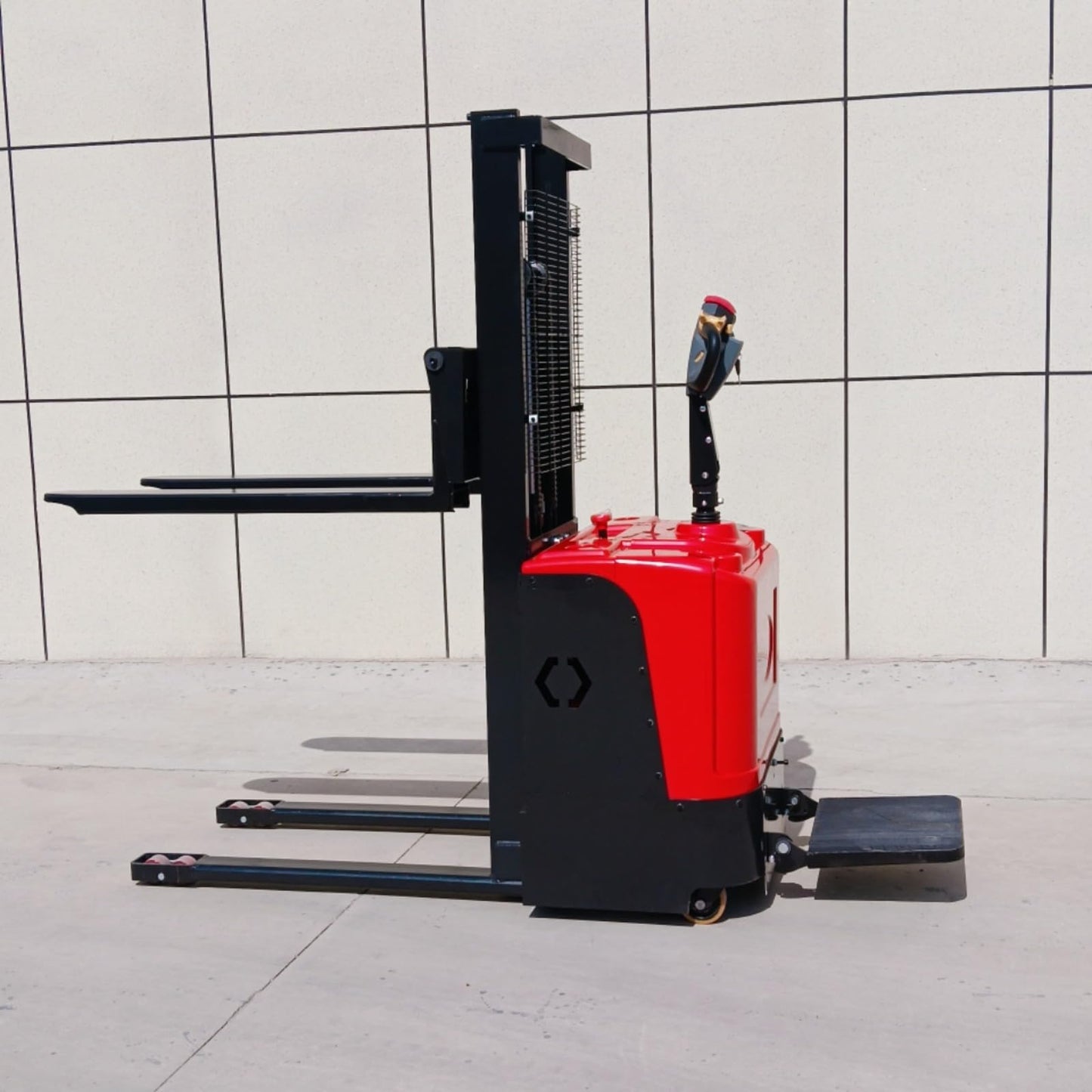 Full Electric Walkie Pallet Stacker, 1000kg/1500kg Capacity 3000mm Lift Height, Warehouse Material Handling Electric Pallet Jack, Hand Push Electric Forklift Stacker for Loading Unloading