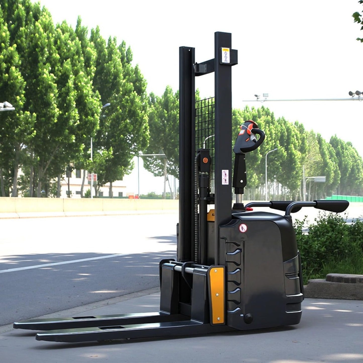 Electric Stacker Truck Pallet Forklift, Battery Powered Lift Truck, Walk Behind Hydraulic Stacking Machine, Warehouse Pallet Handling Equipment, Material Lifting System