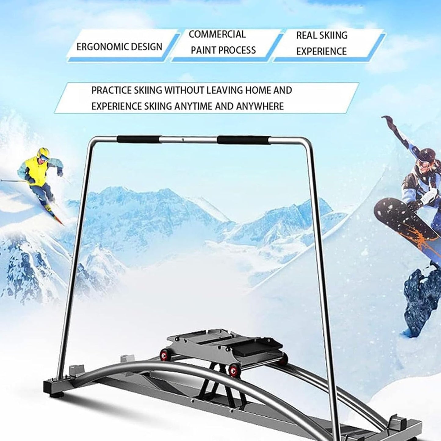 Ski Trainer Machine, Pelvic Muscle Hip Trainer with Load-Bearing 120kg Multifunctional Pole Thickened Reinforced Anti-Shake Foot Cover, Leg Fitness Machines for Home Indoor
