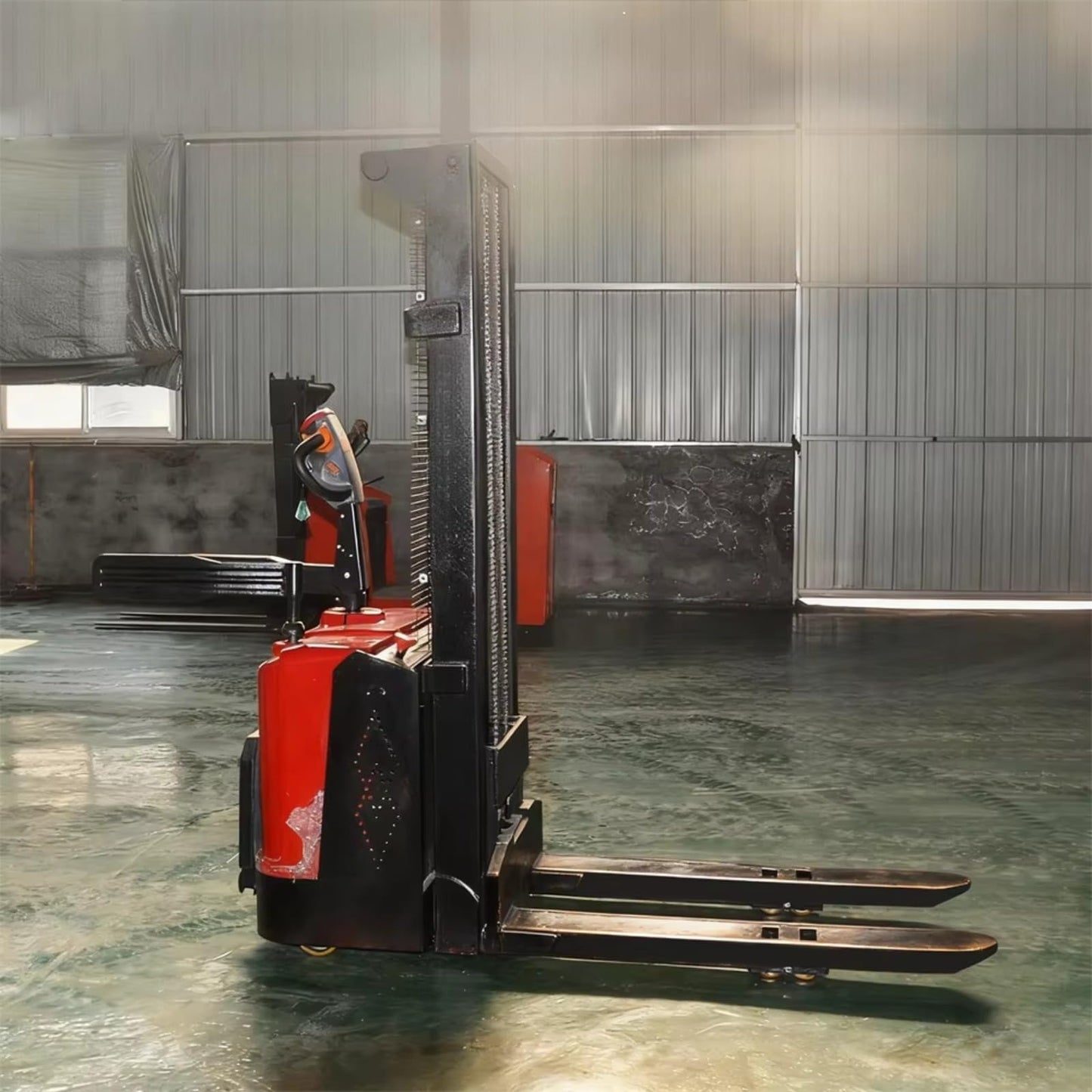Full Electric Walkie Pallet Stacker 1000kg 1500kg 3000mm Lift Height Stable Straddle Legs Hand Push Electric Stacker for Warehouse Cargo Lifting and Logistics Handling