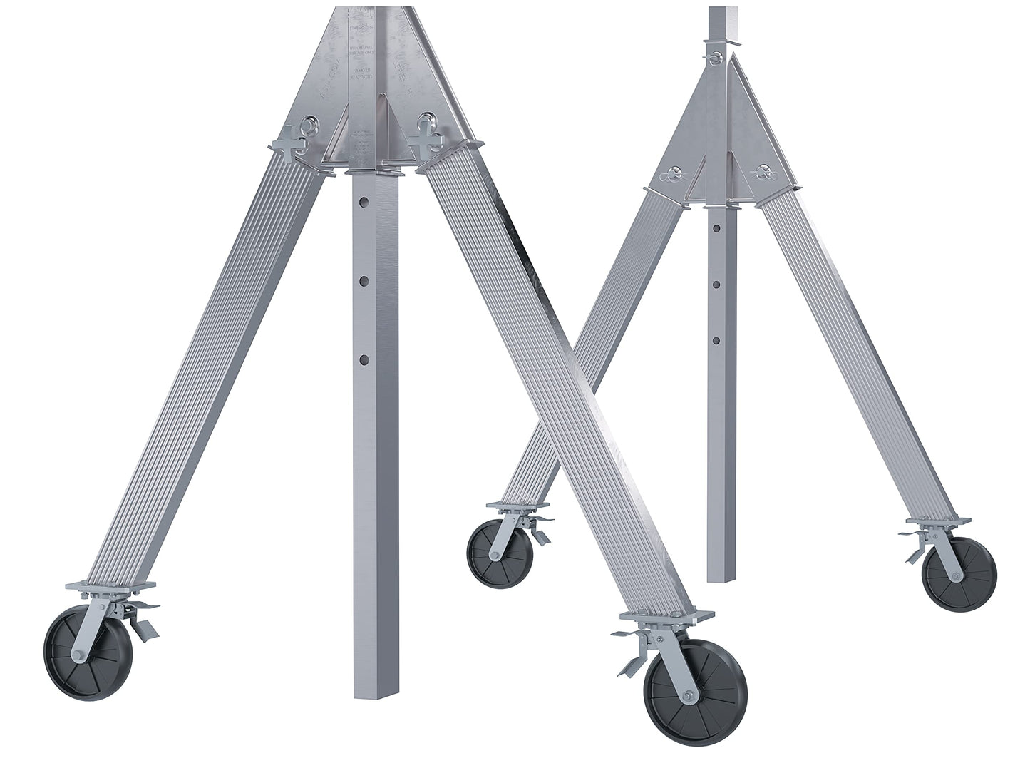 Vestil AHA-2-8-8-TLC Aluminum Adjustable Height Gantry Crane with Total Locking Glass Filled Nylon Casters 8 Ft. x 8 Ft. 2000 Lb. Capacity Silver