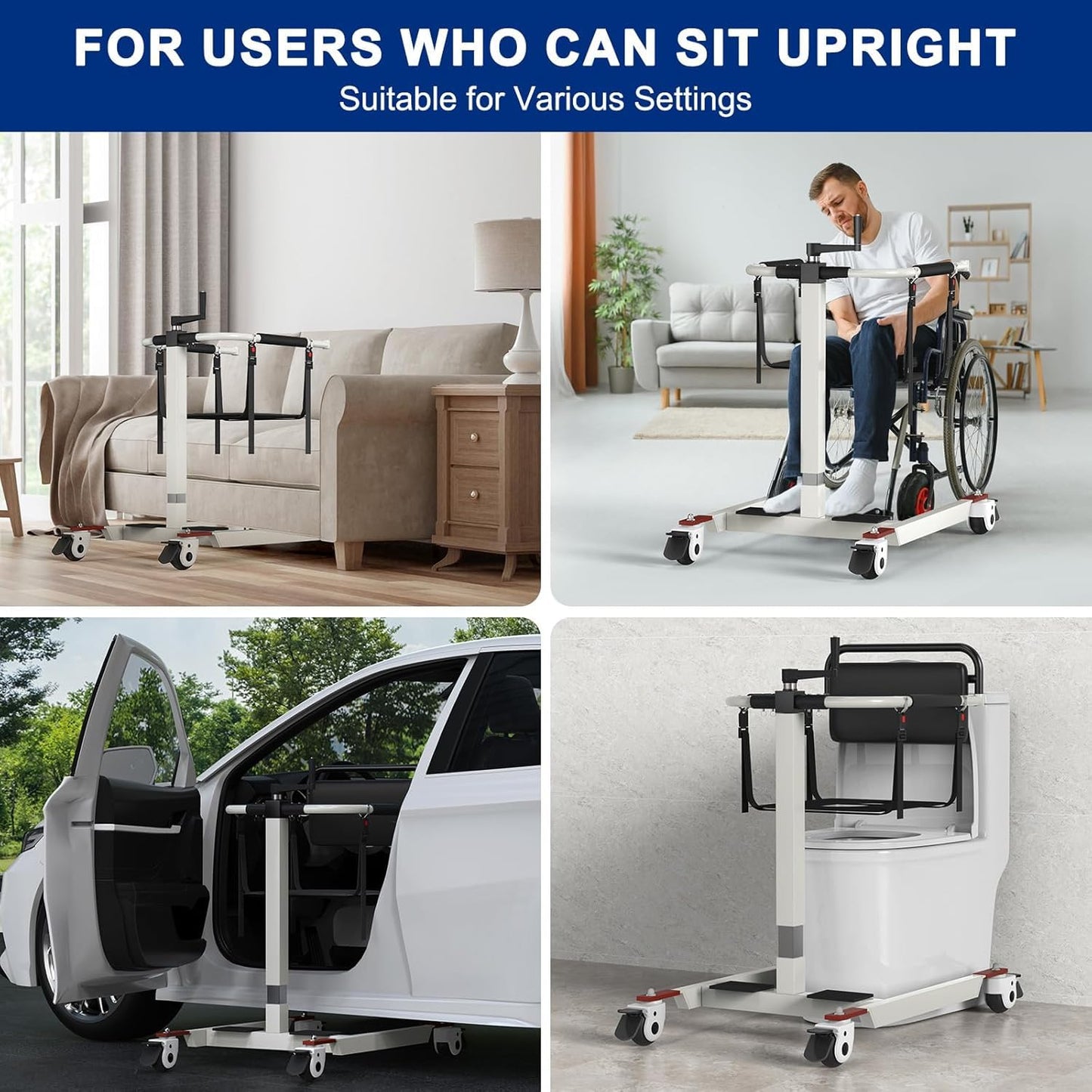 Patient Lift Transfer Chair, Transfer Lift Chair for Disabled, Portable Car Transfer Lift Bed to Wheelchair Transfer Devices, Transfer Chair for Elderly & Disabled (C)