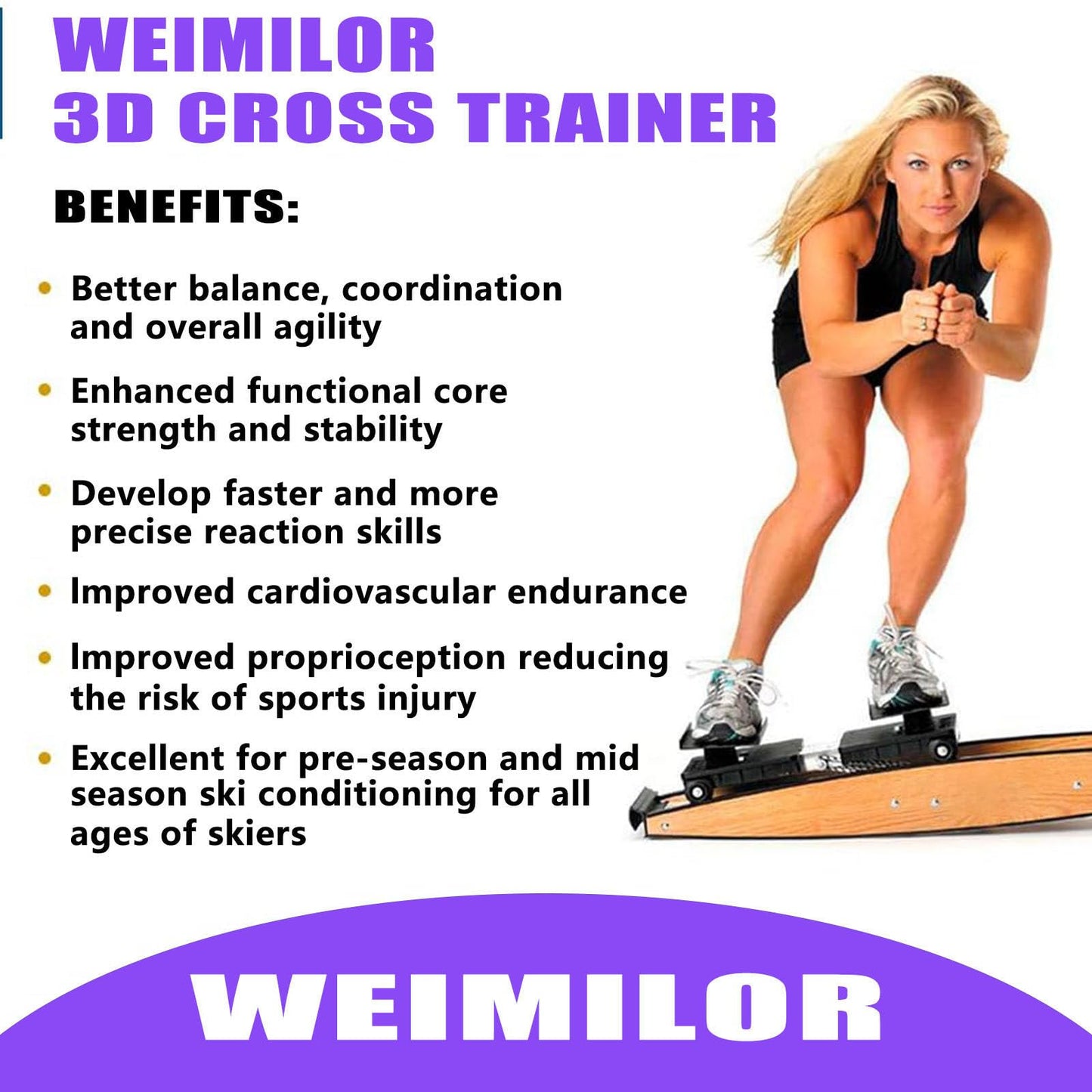 Ski Machine,Snowboard Simulator, Ski Exercise Machine Leg Cardio Fitness Gym Trainer Women Pelvic Floor Recovery Max Supported 330LB