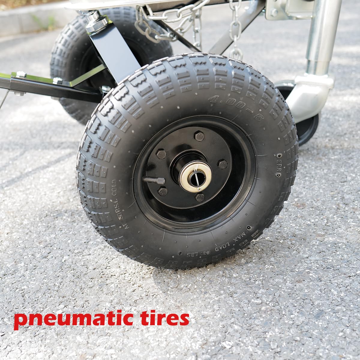 Fouwick 600LBS Trailer Dolly, 1-7/8” Hitch Ball with 12” Pneumatic Tires, Black Powder Coated Steel Trailer Mover Dolly (JT-TC003) Black Wheel