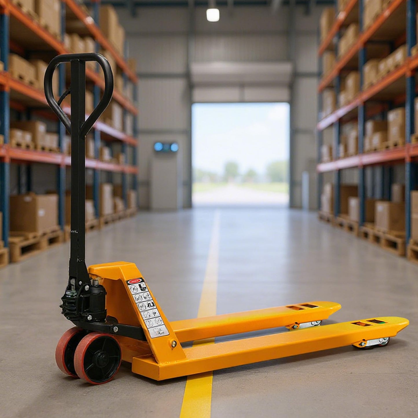 Kaixun Pallet Jack Truck, 5500lbs Capacity 27" W x 48" L Forks, Dual PU Wheels, Manual Heavy-Duty Pallet Truck for Warehouse