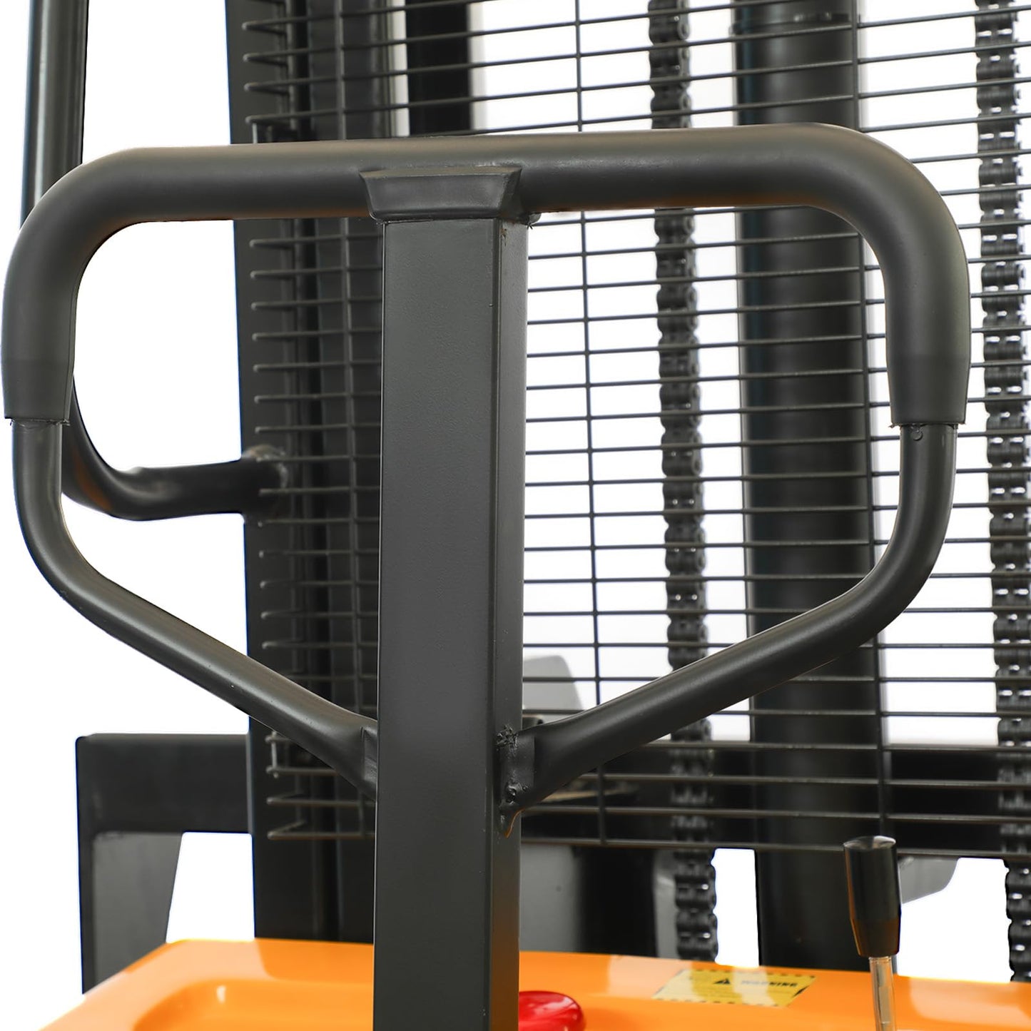 KAIXUN Semi Electric Stacker, 118'' Lifting Height 3300lbs Capacity Pallet Stacker, Straddle Legs Material Lifter with Adjustable Forks for Warehouse