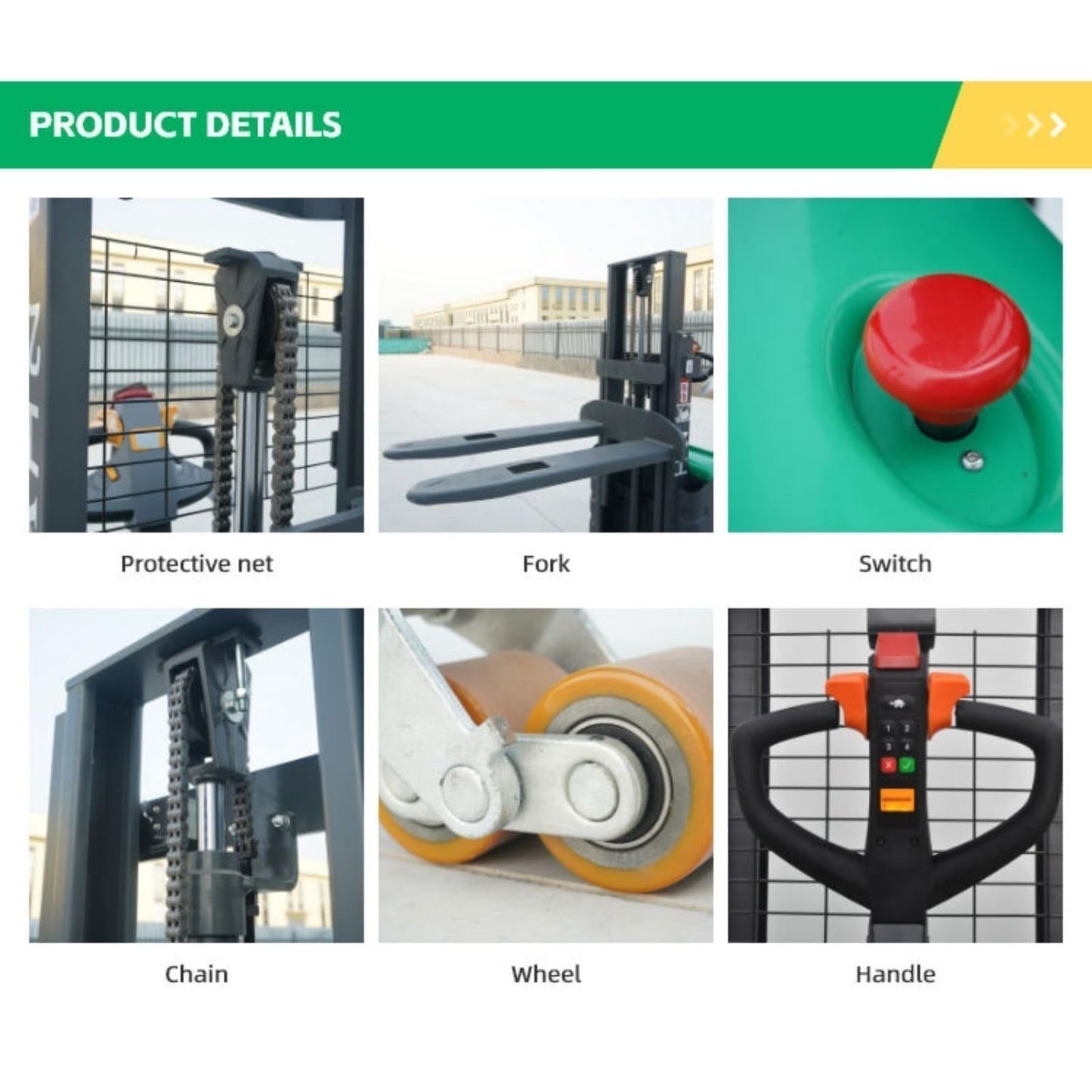 Warehouse Electric Lift Truck Stacker, Battery Powered Pallet Forklift, Walk Behind Hydraulic Stacking Equipment, Pallet Handling Machine, Material Handling System