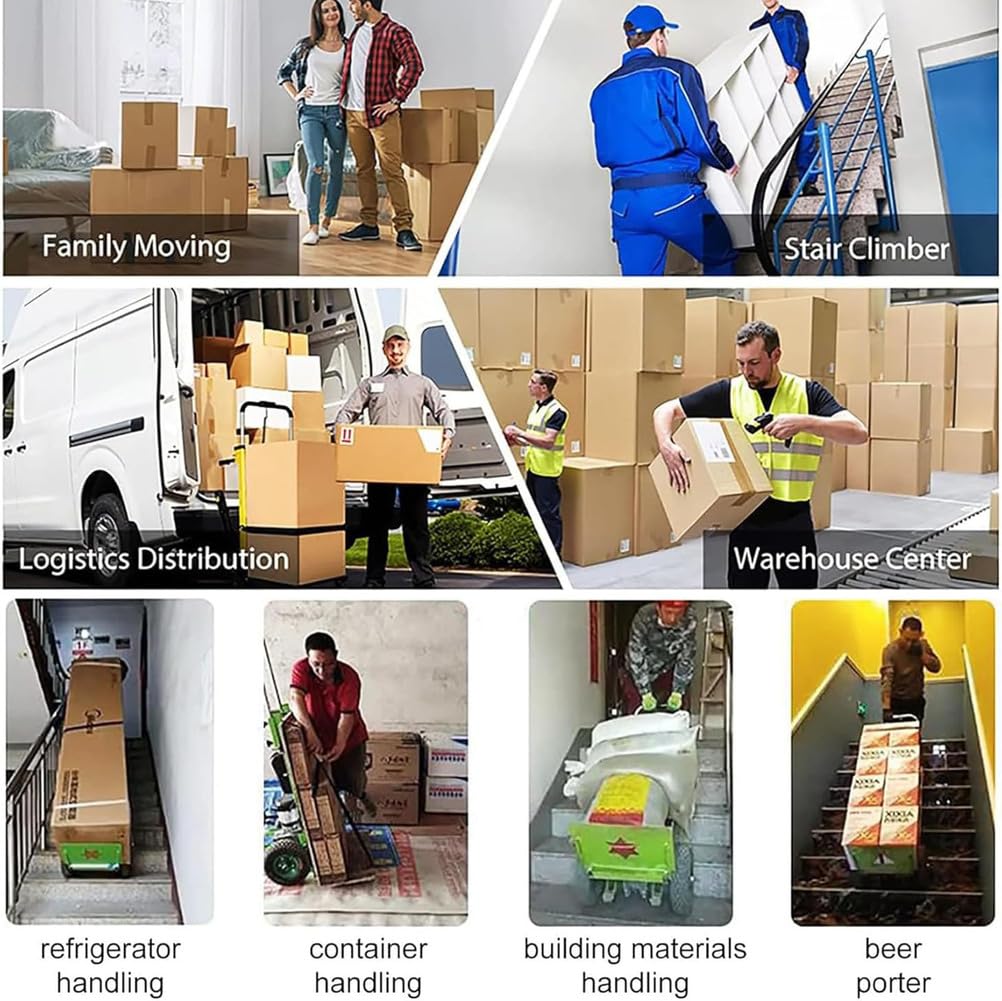 Electric Stair Climber Heavy Object Sack Truck Removable Battery Load Capacity for Straight Curved Stairs Effortless Heavy Load Transport Electric Stair Climbing (I)