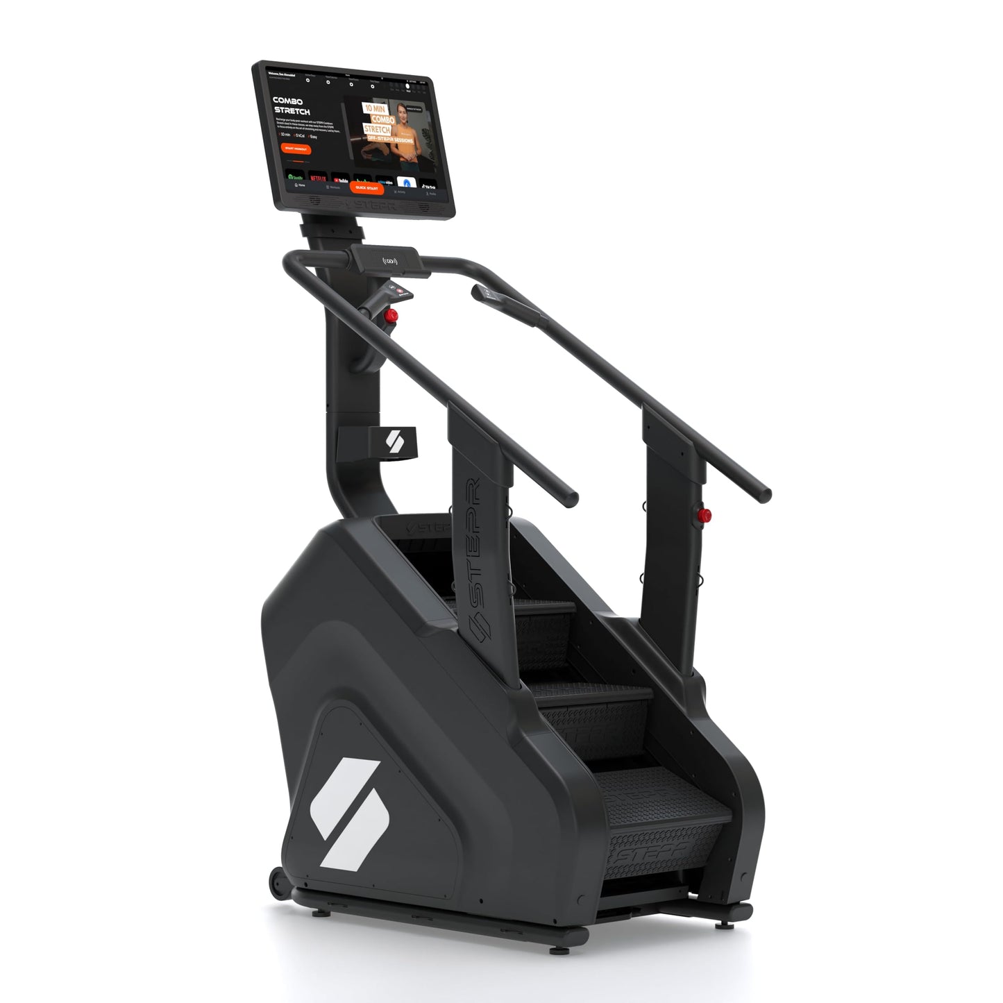 STEPR XL+, Commercial Stair Climber with 27" Touchscreen, 9" Step Height, Strength & Resistance Anchor Points, 190 Steps/Min, 450 lb Capacity