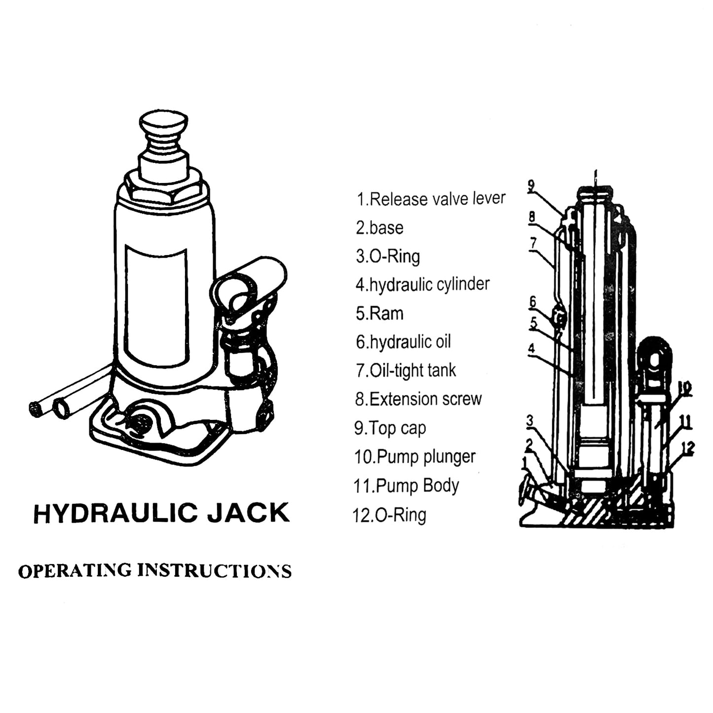 50 TON Bottle Jack Foundation Jack Wide Base Extra Strength Building Equipment