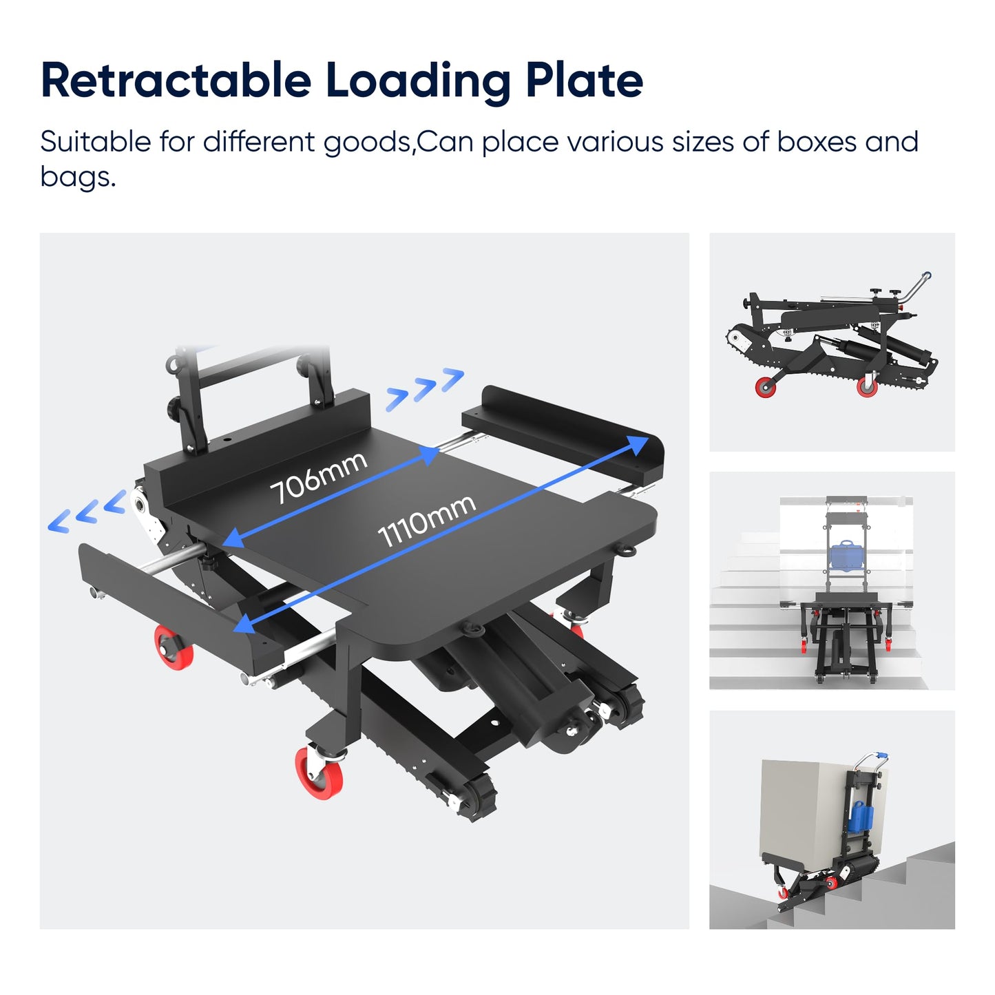 XSTO CT250S Self-Balancing Electric Stair Climber Dolly - 551 lbs Capacity, Master Operation in 3 Seconds