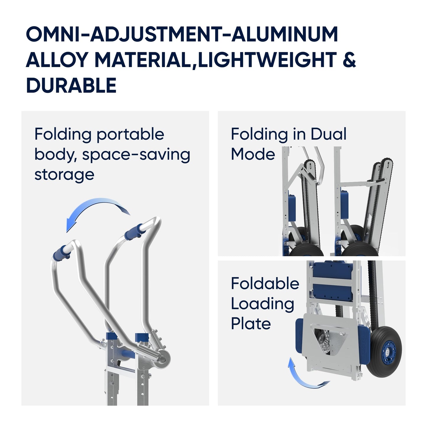Powered Track Stair Climbing Hand Truck with Brakes 330 lb Capacity, Aluminum Stair Climber Dolly, Lightweight & Portable, Easy to Operate(XSTO CT150PB)