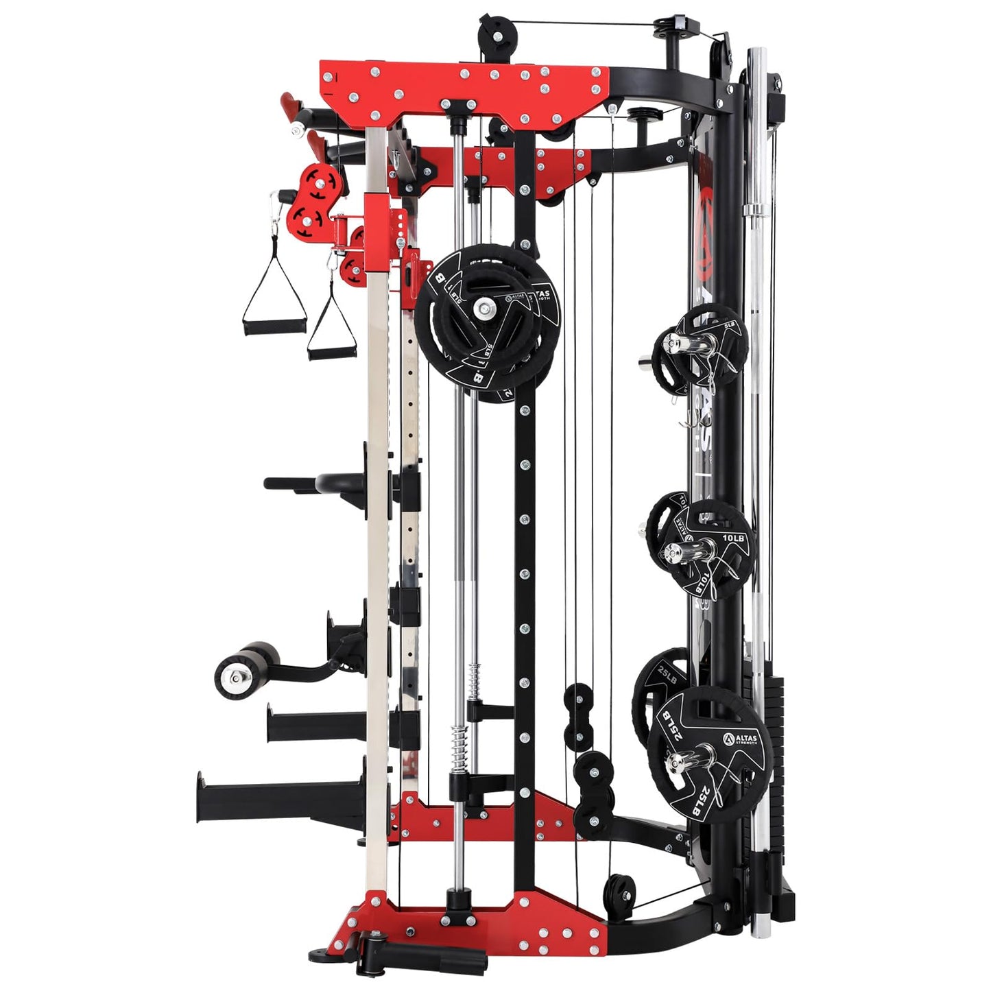 Altas Strength Smith Machine 3058G Home Gym Equipment with 1000 lbs Weight Capacity, 2000 lbs Cables for Versatile Workouts Squats Presses Pulling Lunges Deadlifts Easy Assembly Included Accessories