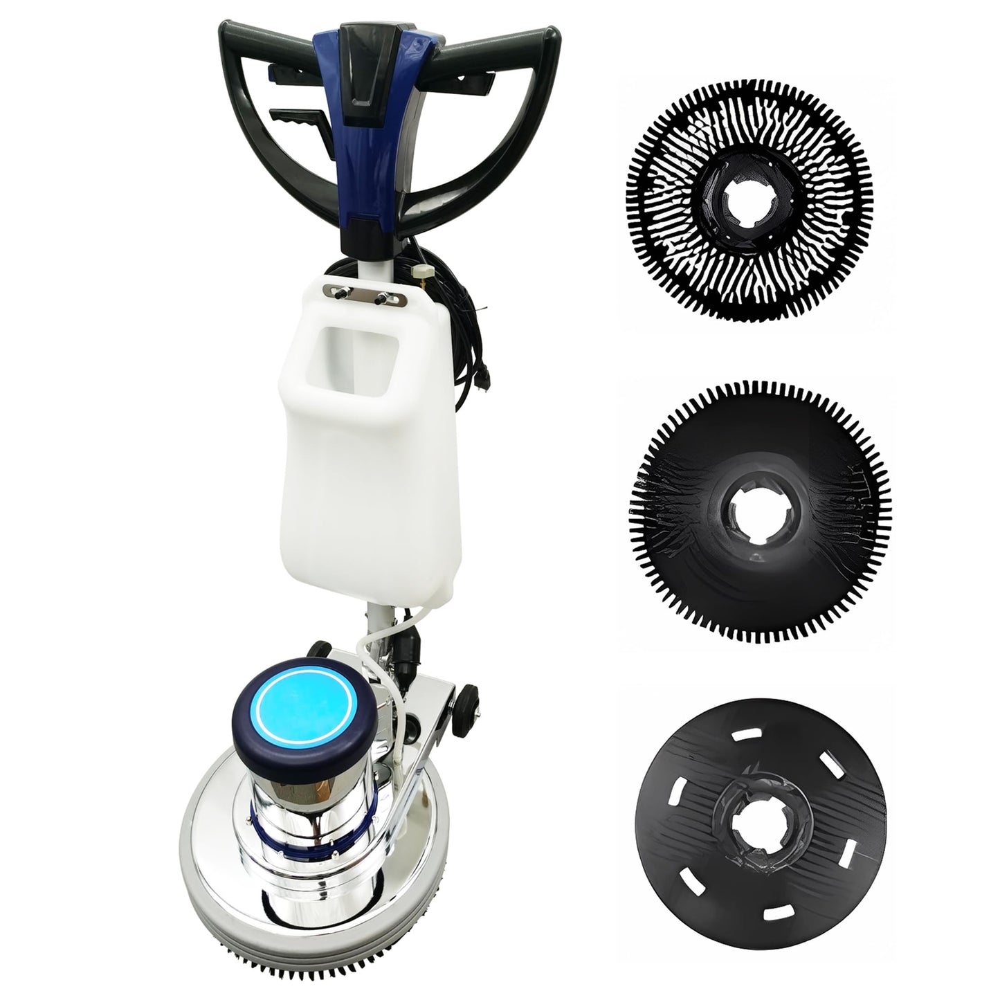 THUXEON 18" Commercial Floor Scrubber Buffer, Heavy Duty Polisher Machine- 1100W Motor, 12L Tank for Hotel Carpet/Tile Cleaning, Butterfly Handle, Low Noise 110V