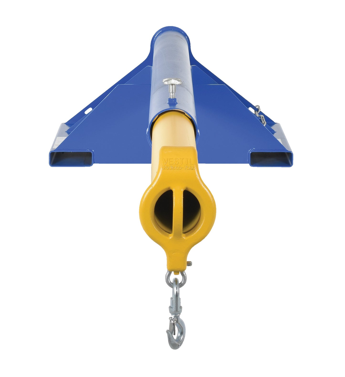 Vestil LM-1T-4-36 Steel Telescoping Lift Boom 36 In. Fork Pocket Center 4,000 Lb. Capacity Blue and Yellow