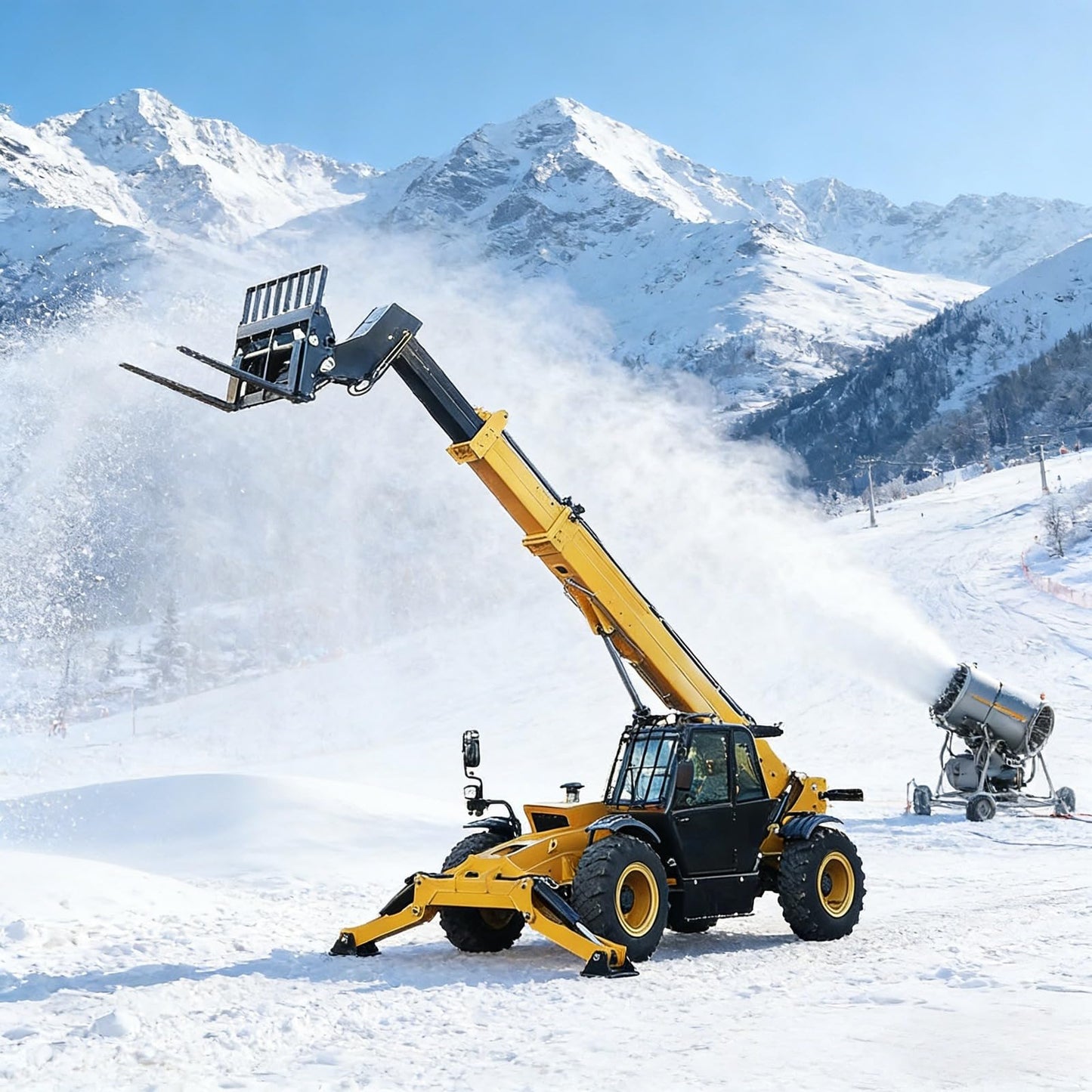 Telescopic Boom Forklift with Strong Lift Capacity for Concrete Block Moving, Frame Hoisting, and High Storage Support