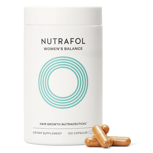 Nutrafol Women's Balance Hair Growth Supplements, Ages 45 and Up, Clinically Tested for Visibly Thicker Hair and Scalp Coverage, Dermatologist Recommended - 1 Month Supply