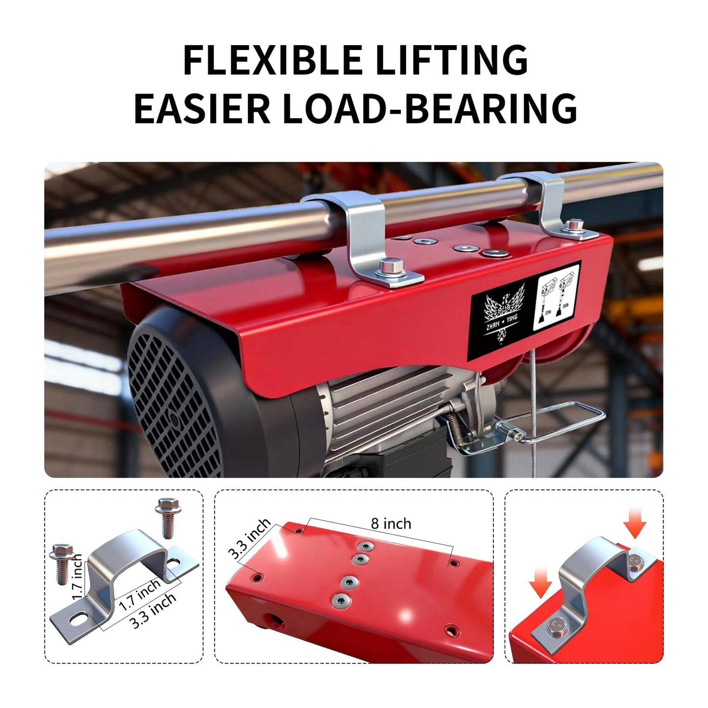 Electric Hoist, 1320 lbs 110V Electric Winch with 328 ft Wireless & 14 ft Wired Remote Control,Single/Double Slings, 40 ft Single Cable Lifting Height, Lift Hoist for Garage Warehouse Factory