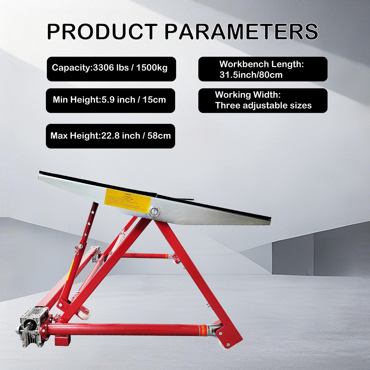 HayWHNKN Portable Car Lift 3306LBS Car Auto Scissor Lift Dual Workbench Car Lifter for Home Garages Stores