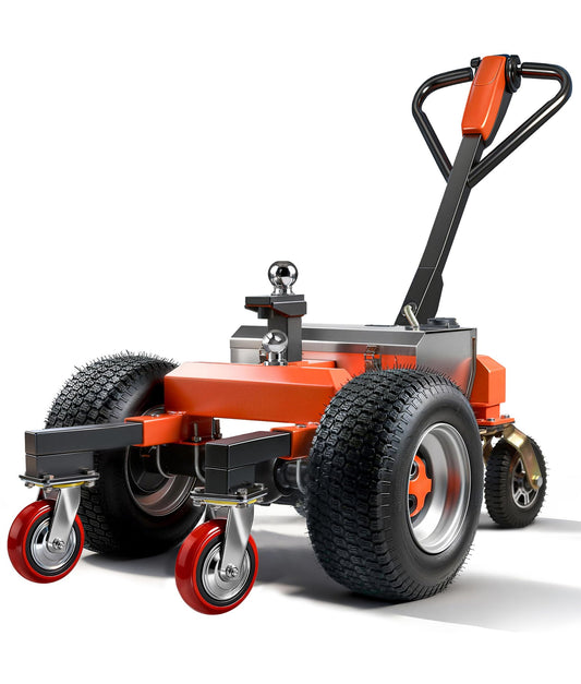 Gasgo Electric Trailer Dolly – 7500 Lbs Capacity, All-Terrain 6-Wheel Anti-Tip Design, Handheld Reverse/Drive/Brake Control, Dual 2" & 4" Ball Hitch Mount for RVs, Car Trailers, Campers (Orange)