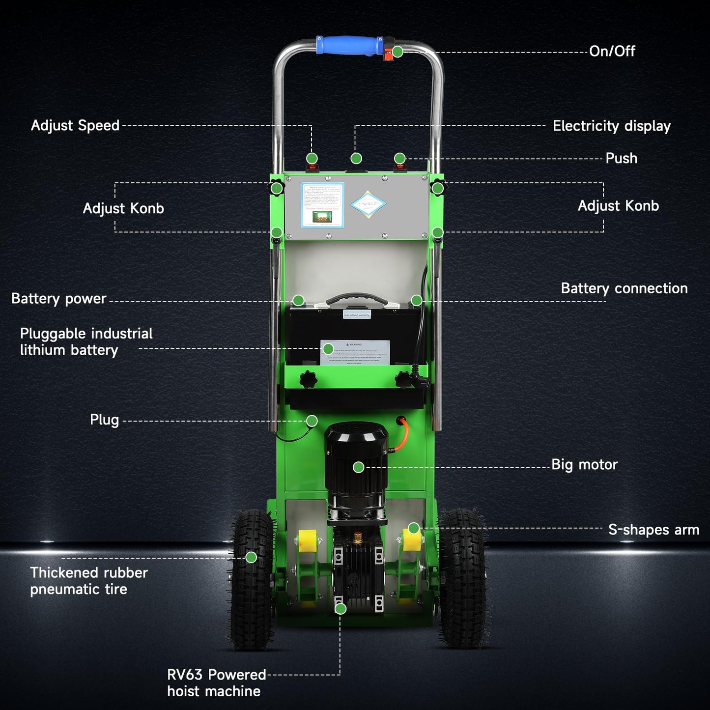 Drexo Electric Stair Climbing Dolly, 1250W Electric Stair Climbing Hand Truck, 900lbs Max Load Capacity, 3 Mode Folding Stair Climber Hand Truck with Telescopic Handle for Moving, Green